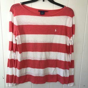 Ralph Lauren Striped Scoop Neck Long Sleeve Shirt